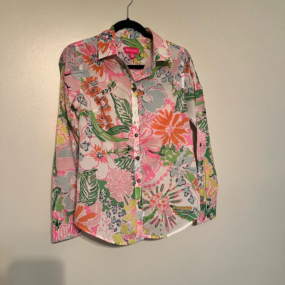 Lilly Pulitzer Floral Button-Up Shirt